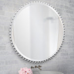 Bellfore Beaded Round Wall Mirror