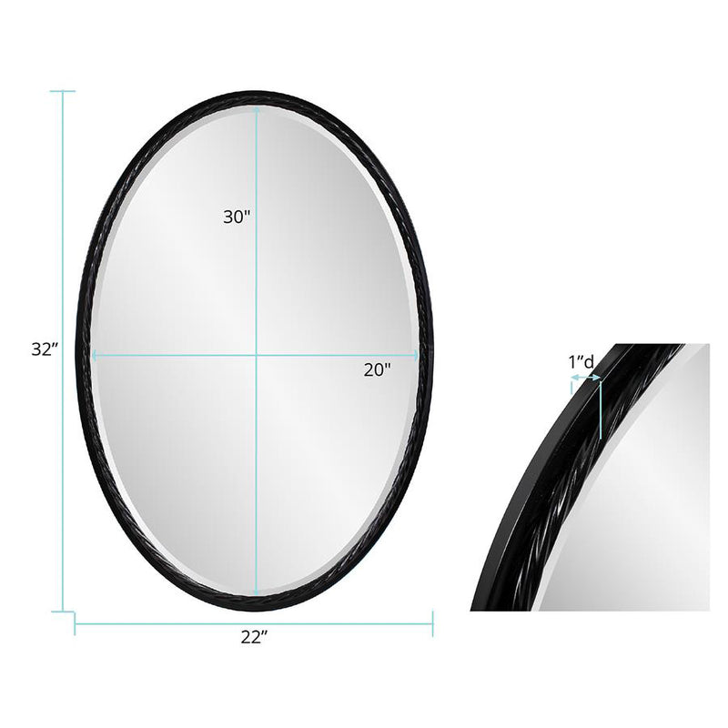 Laid Rope Oval Wall Mirror