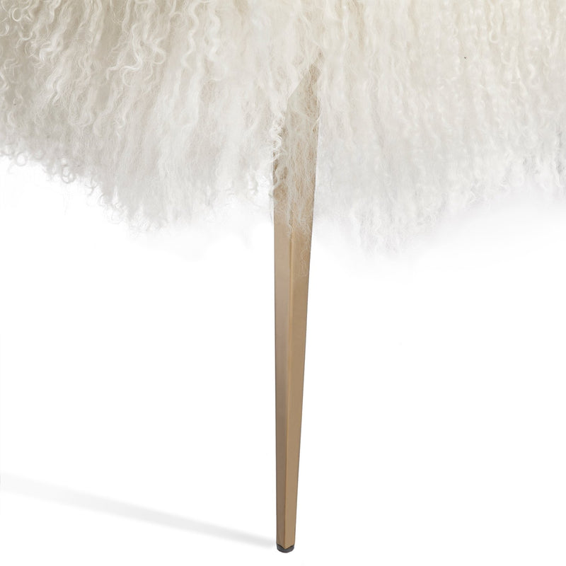 Interlude Home Stiletto Sheepskin Bench