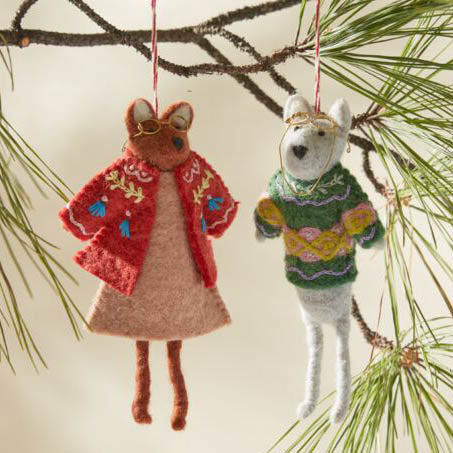 Eric + Eloise Fuzzy Friends Ornament Set of 4