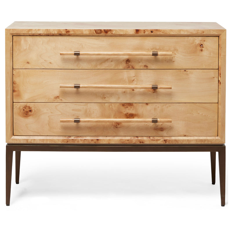 Interlude Home Burton 3 Drawer Bedside Chest