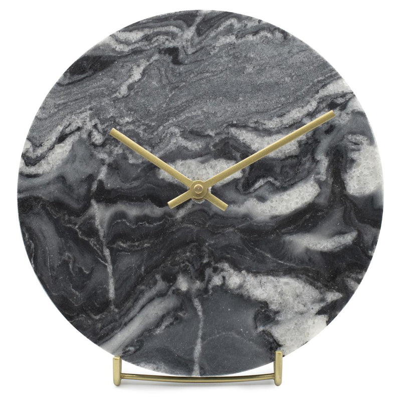 Piero Black Marble Clock