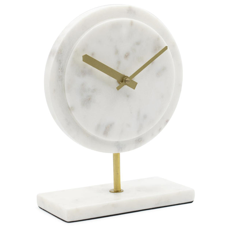 Piero White Marble Clock