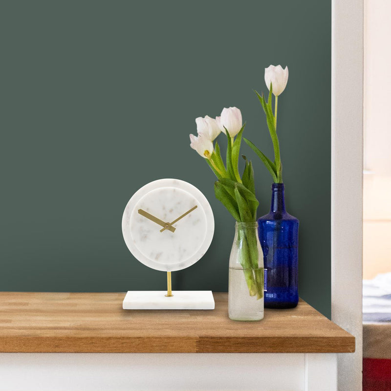 Piero White Marble Clock