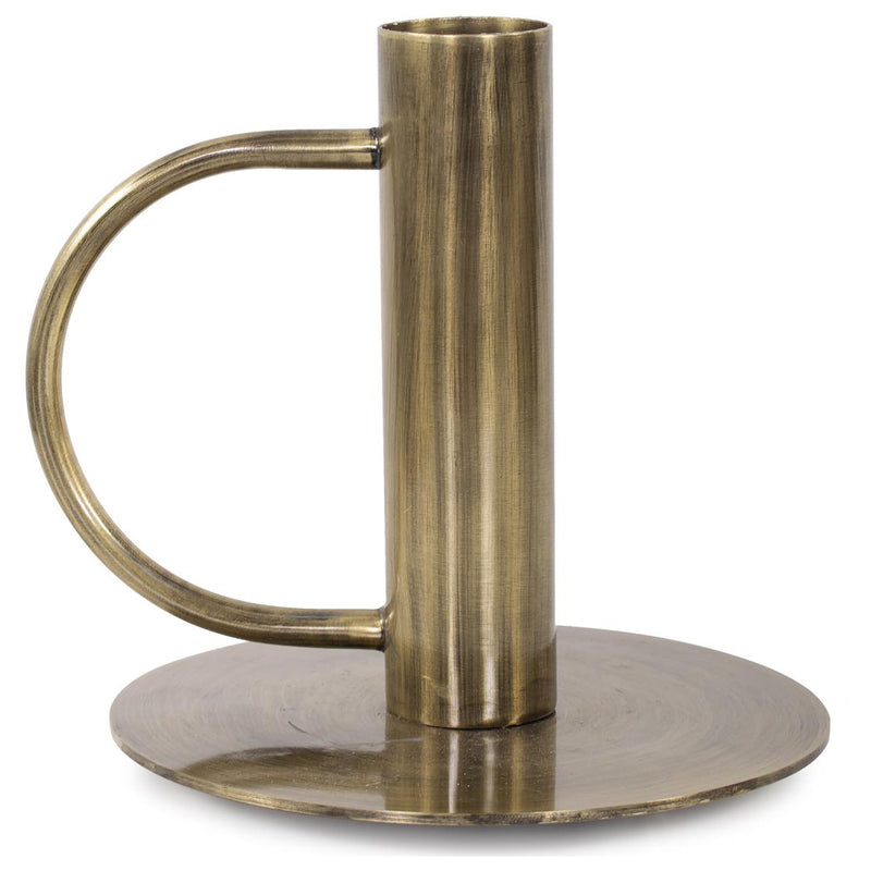 Italo Antique Brass Candle Holder