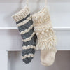 Hand Knit Pom Pom Christmas Stocking