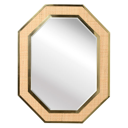 Wildwood Dunbar Brass and Cane Wall Mirror