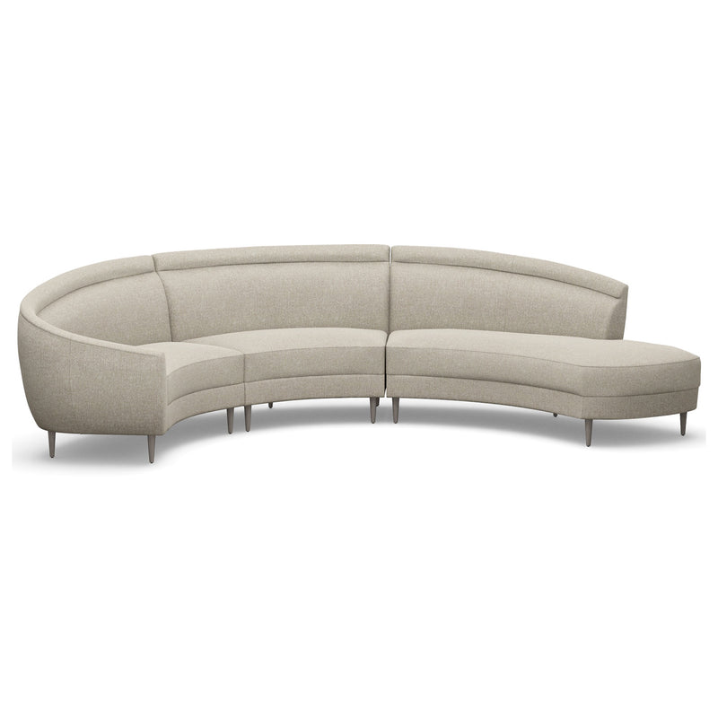 Interlude Home Capri Chaise 3 Piece Sectional Sofa