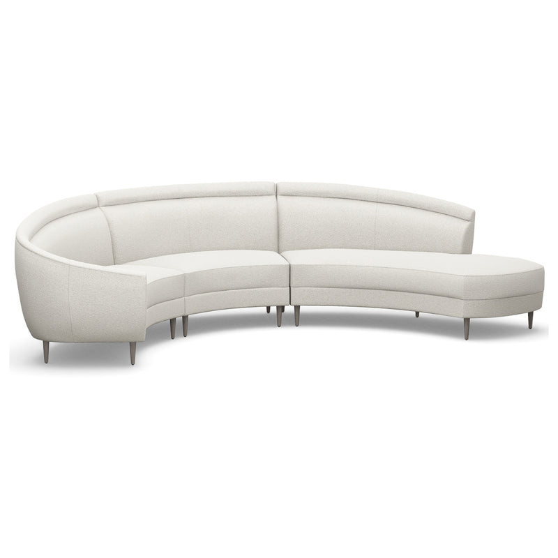 Interlude Home Capri Chaise 3 Piece Sectional Sofa