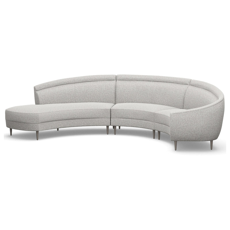 Interlude Home Capri Chaise 3 Piece Sectional Sofa