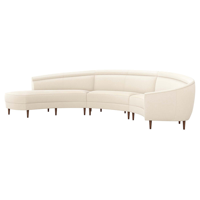 Interlude Home Capri Chaise 3 Piece Sectional Sofa