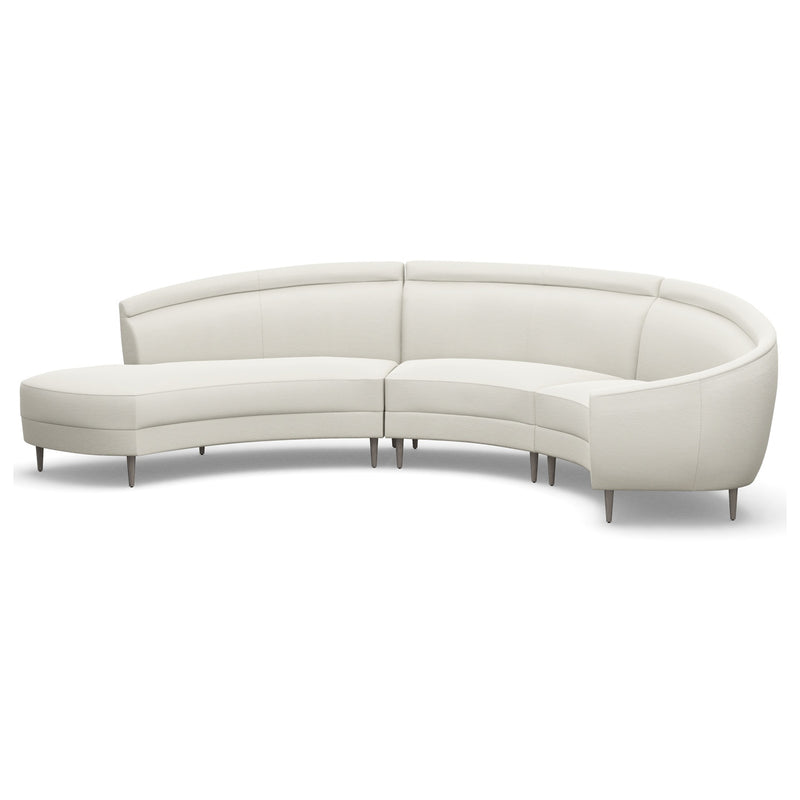 Interlude Home Capri Chaise 3 Piece Sectional Sofa