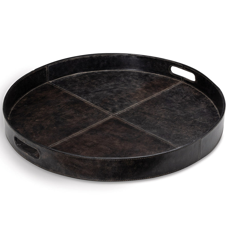 Regina Andrew Derby Round Leather Tray