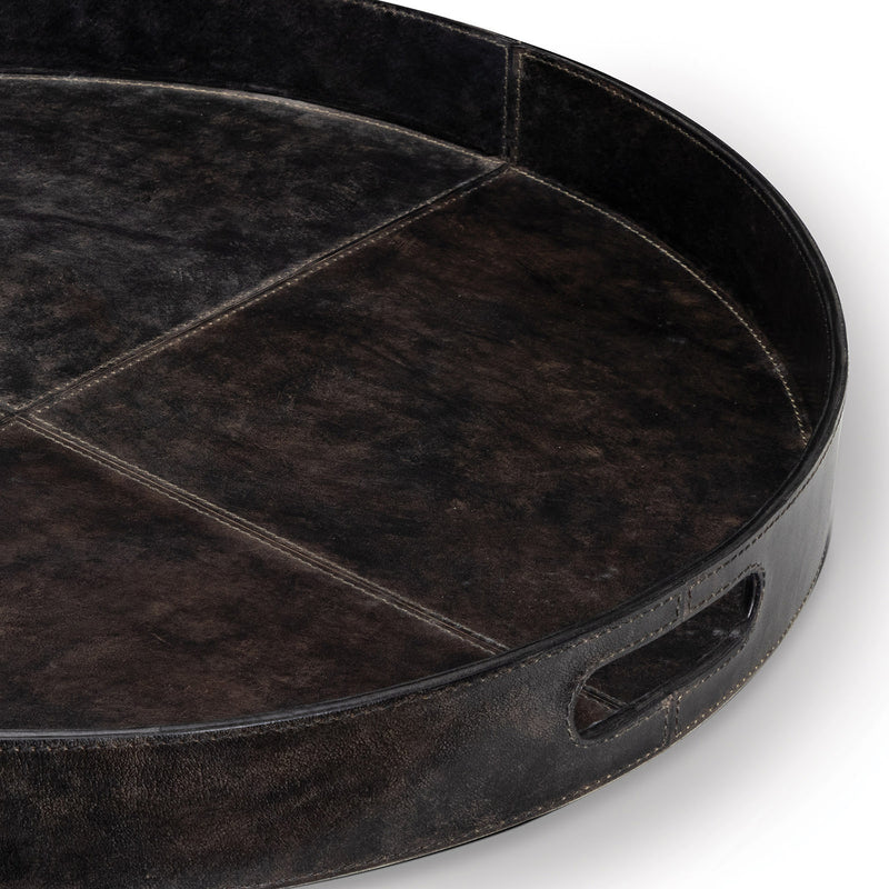 Regina Andrew Derby Round Leather Tray