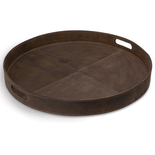 Regina Andrew Derby Round Leather Tray