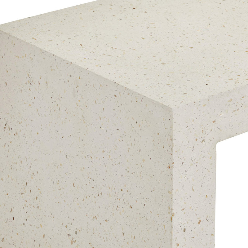 Currey & Co Carson Ivory Terrazzo Bench