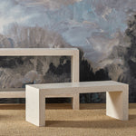 Currey & Co Carson Ivory Terrazzo Bench