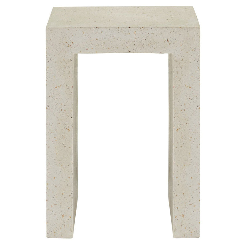 Currey & Co Carson Ivory Terrazzo Accent Table