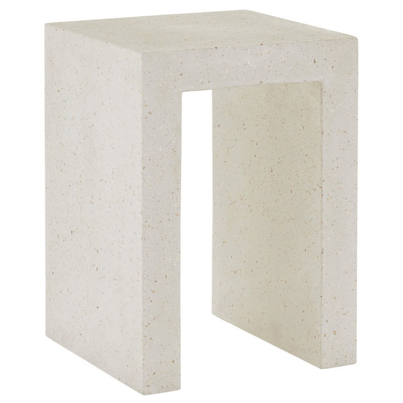 Currey & Co Carson Ivory Terrazzo Accent Table