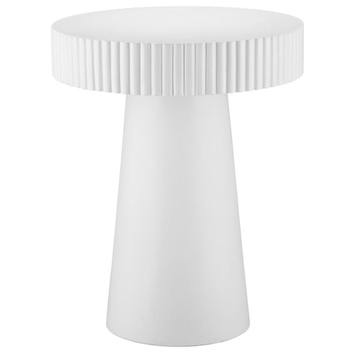 Currey & Co Harlow White Concrete Accent Table