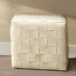 Jamie Young Woven Leather Ottoman