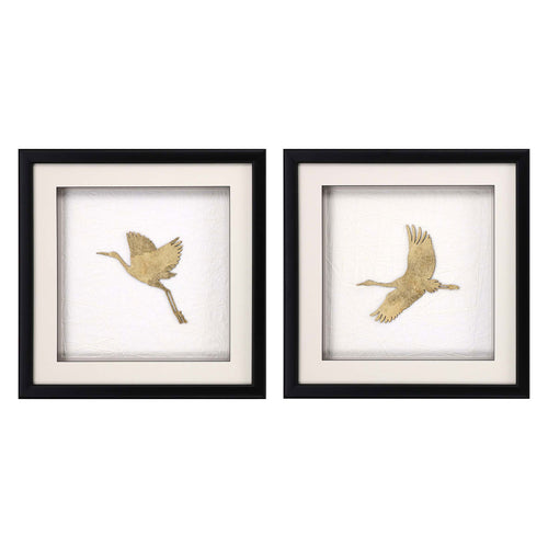 The Studio Flight of Gold I Framed Art Set of 2