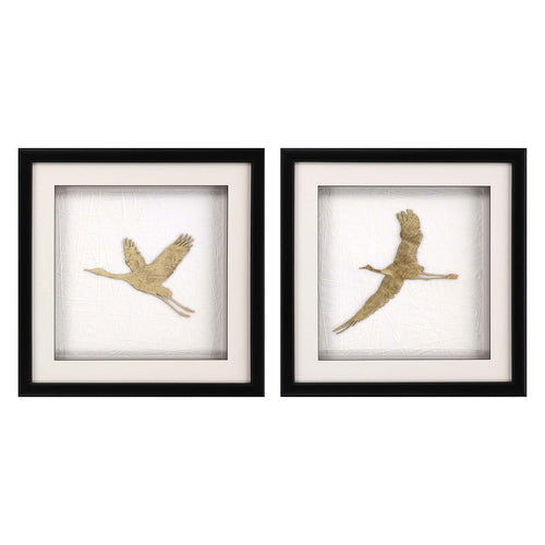 The Studio Flight of Gold II Framed Art Set of 2