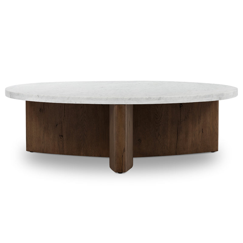 Four Hands Toli White Marble Coffee Table