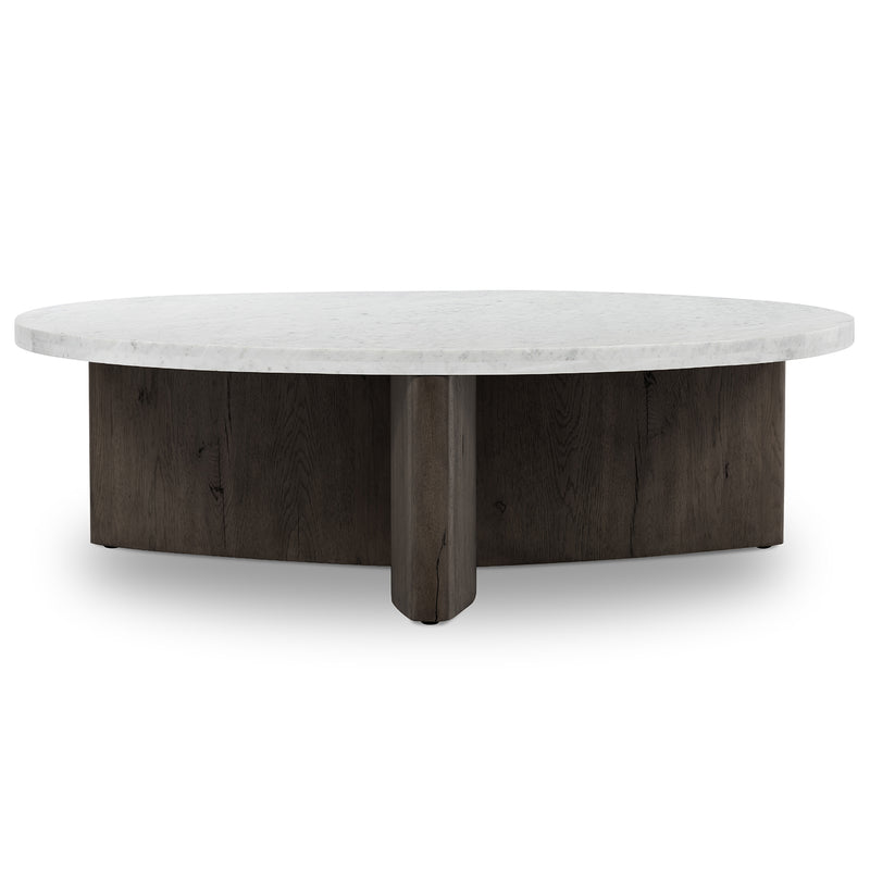 Four Hands Toli White Marble Coffee Table