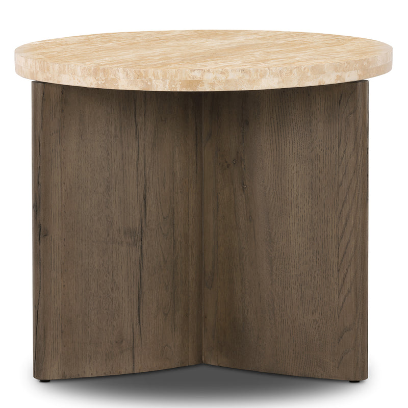 Four Hands Toli Travertine End Table