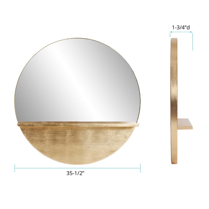 Emilie Guilded Wall Mirror with Shelf