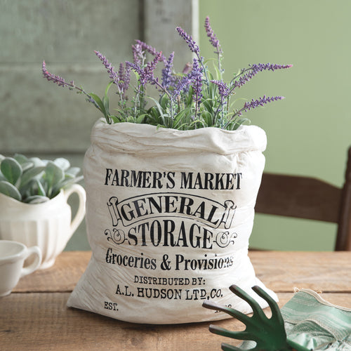 Concrete Flour Sack Farmers Market Planter