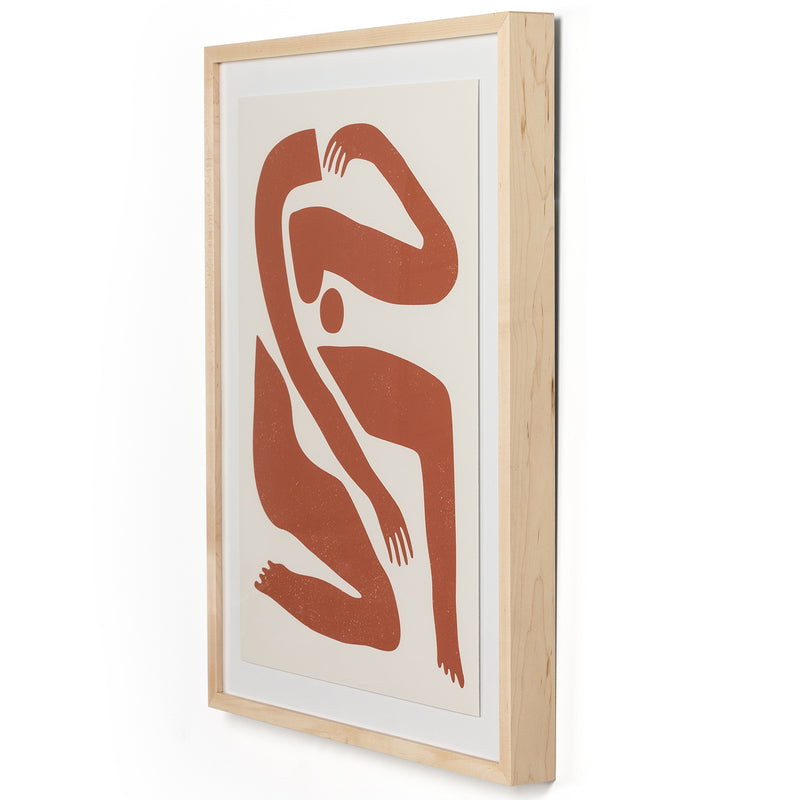 Four Hands Teracotta Body Abstract Framed Artwork