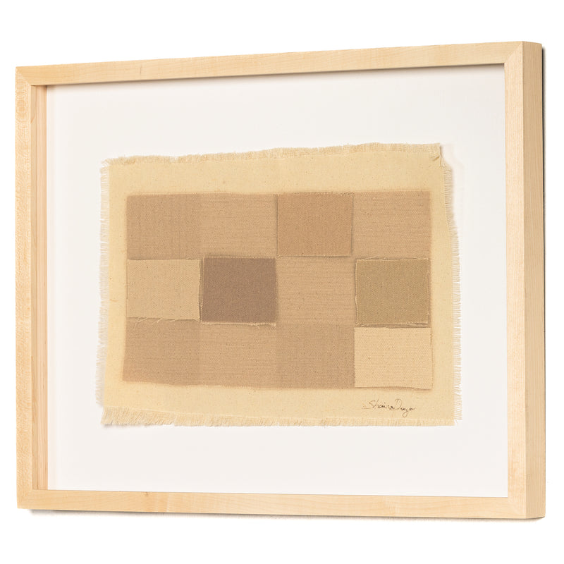 Four Hands Checkered Earth Tones Framed Artwork