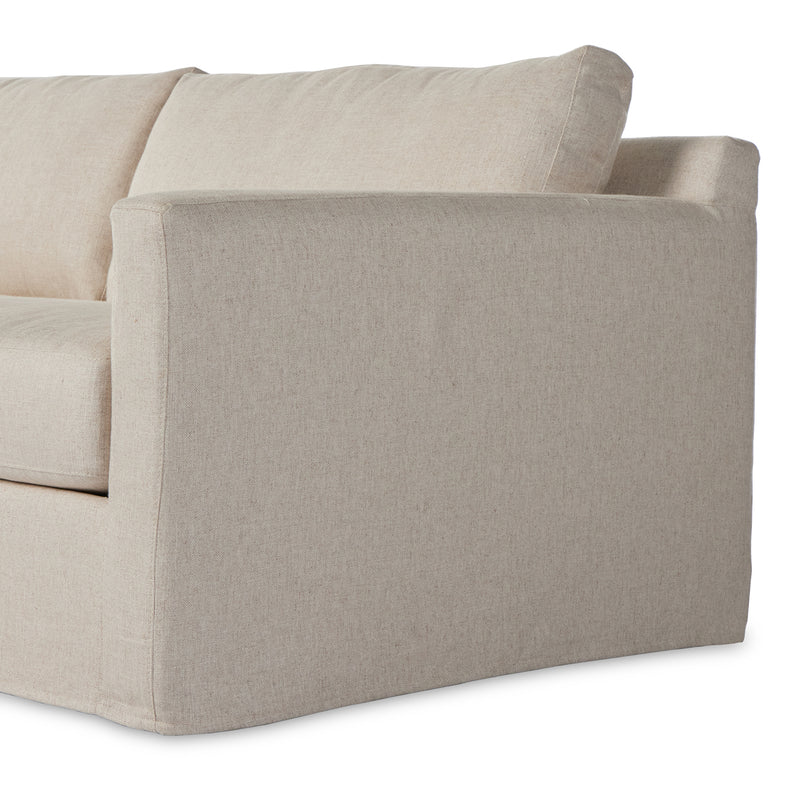 Four Hands Hampton Creme 2 Piece Slipcover Sectional Sofa