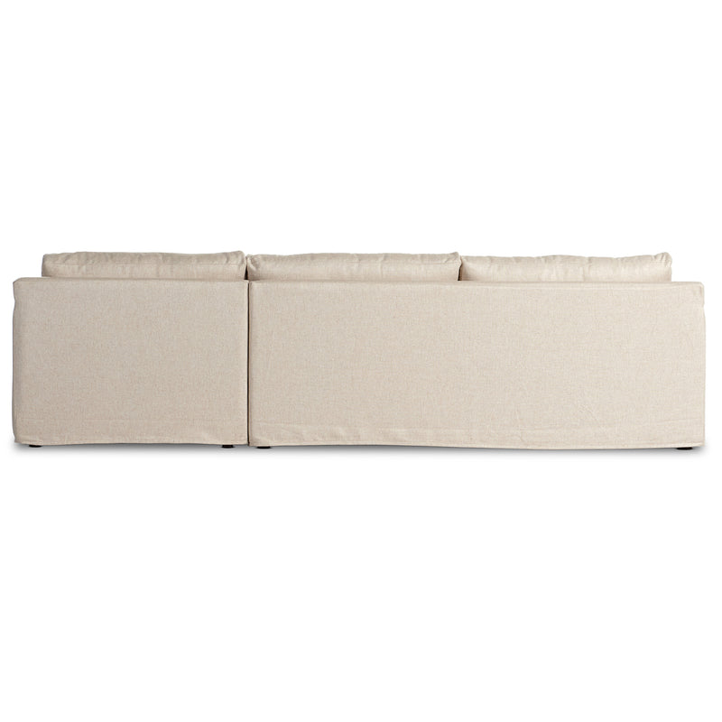 Four Hands Hampton Creme 2 Piece Slipcover Sectional Sofa