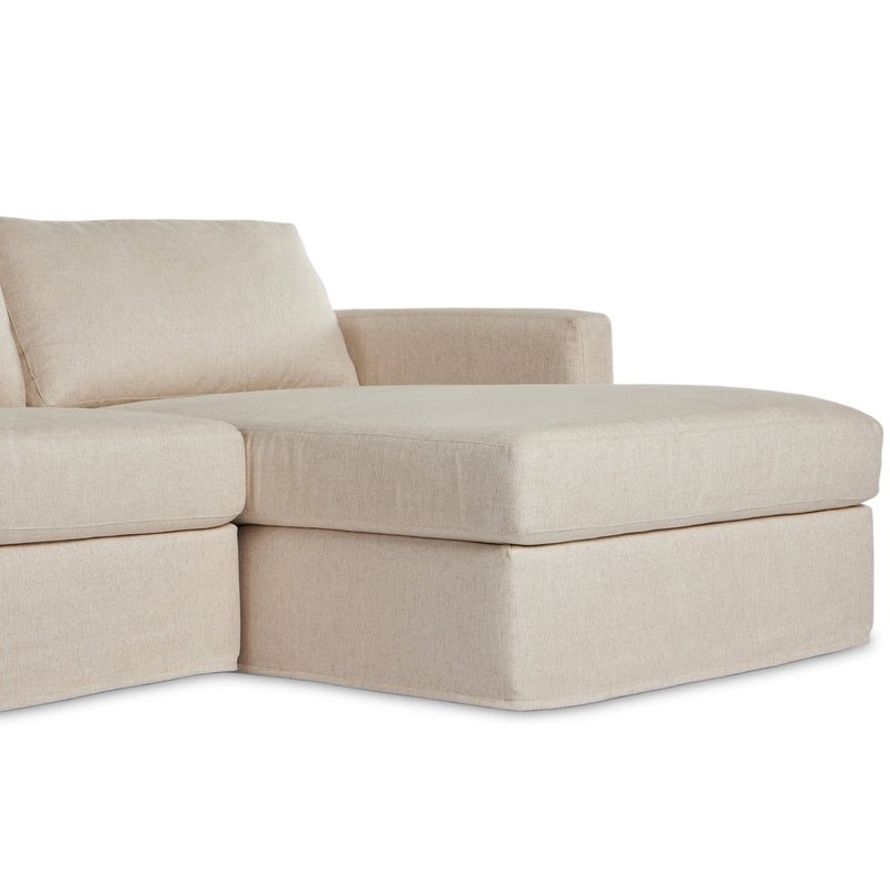 Four Hands Hampton Creme 2 Piece Slipcover Sectional Sofa