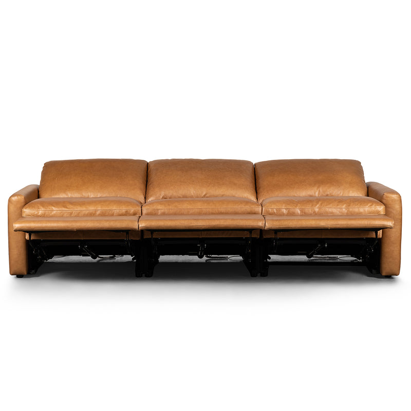 Four Hands Tillery Leather Power Recliner 3 Piece Sectional Sofa