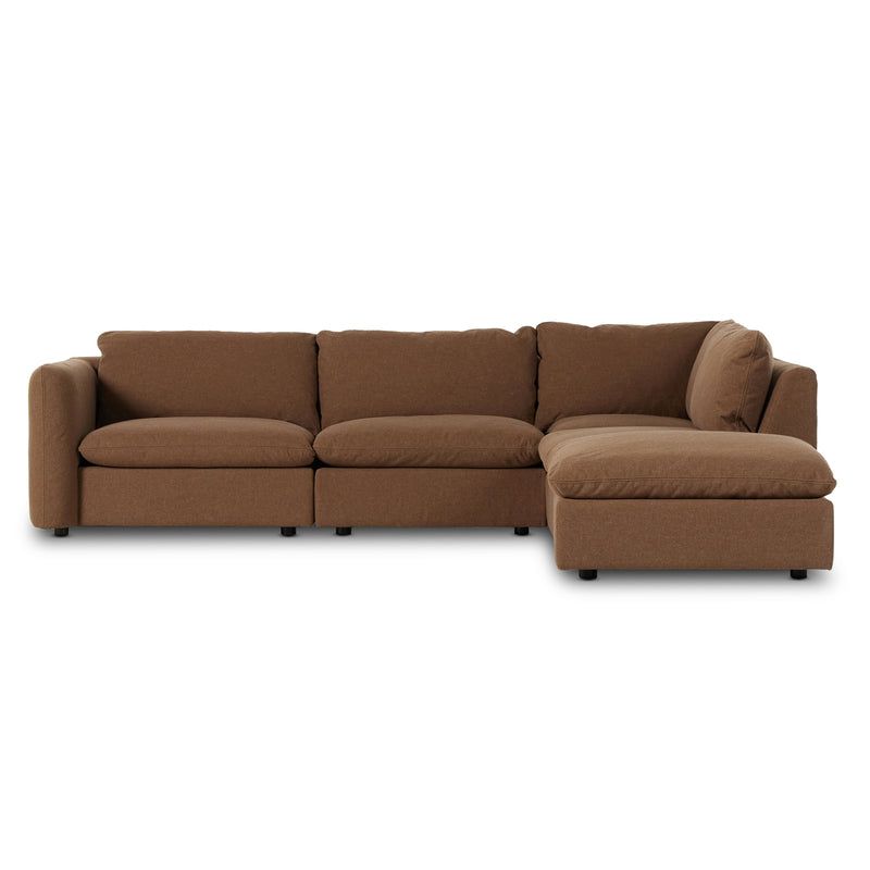 Four Hands Ingel 4-Piece Sectional Sofa with Ottoman