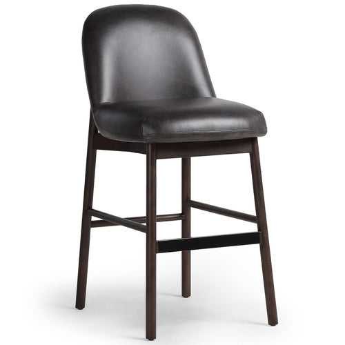 Four Hands Sora Armless Leather Bar Stool Set of 2 - Final Sale