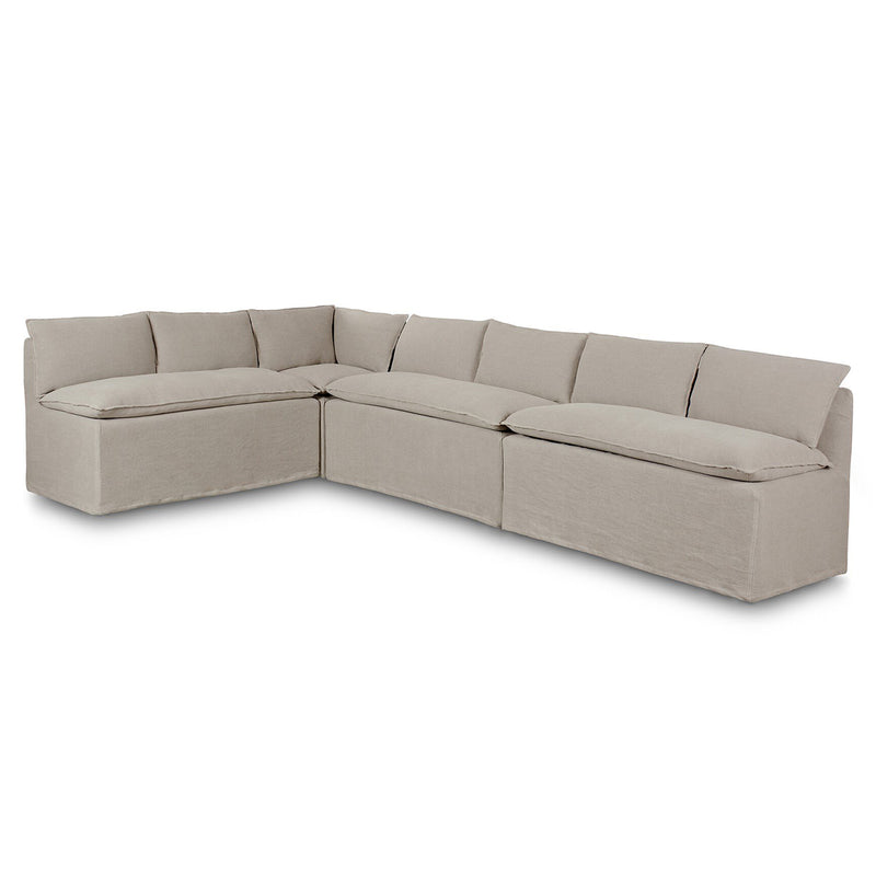 Four Hands Andre Slipcover L-Shape Dining Banquette