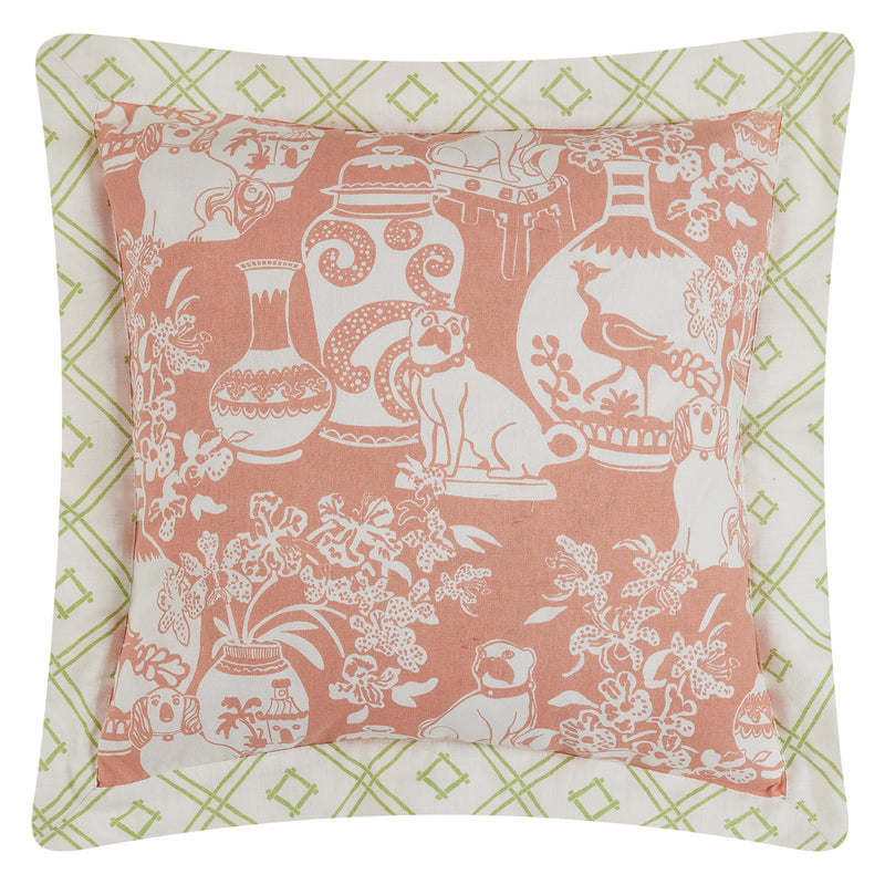 Dog Vase Throw Pillow