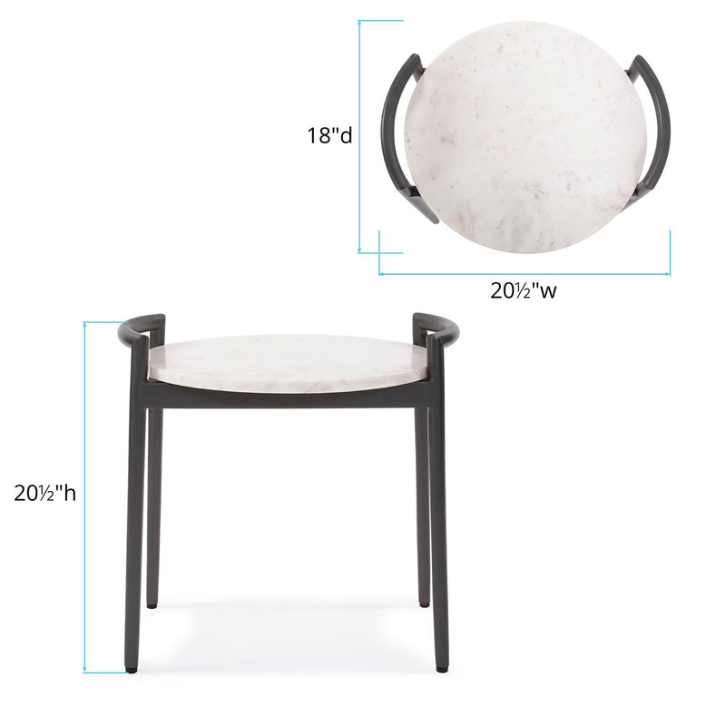 Round Marble Top Side Table