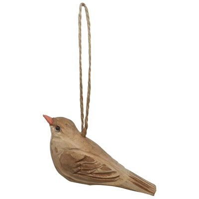 Carved Bird Ornament Set of 6