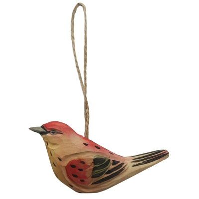 Carved Bird Ornament Set of 6