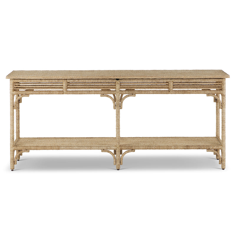 Currey & Co Olisa Rope Large Console Table