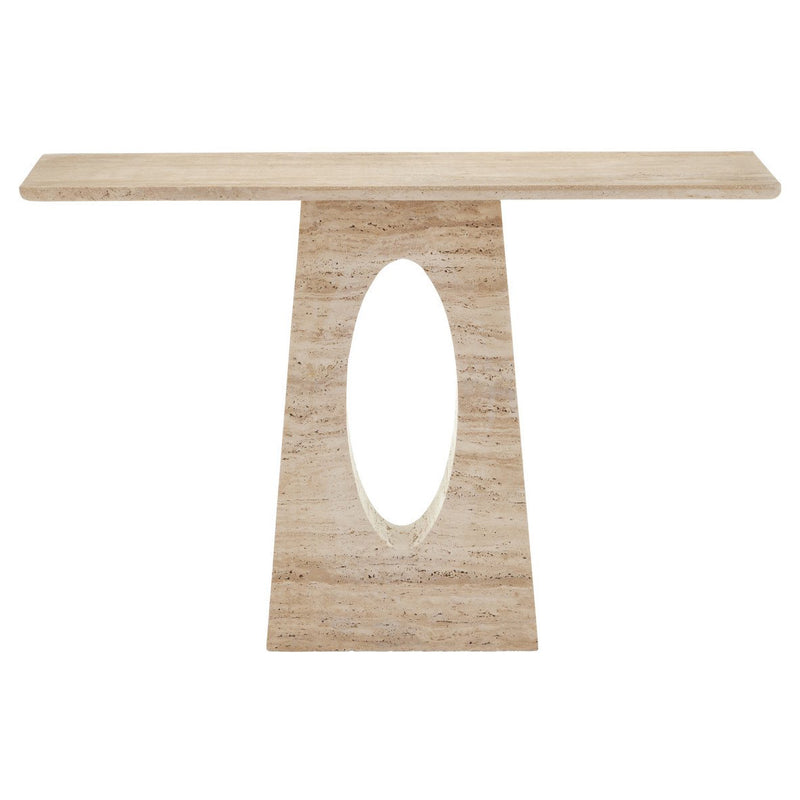 Currey & Co Demi Travertine Console Table