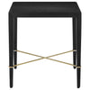 Currey & Co Verona Black Linen End Table