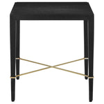 Currey & Co Verona Black Linen End Table