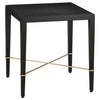 Currey & Co Verona Black Linen End Table